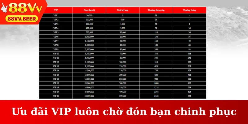 Ưu đãi VIP luôn chờ đón bạn chinh phục
